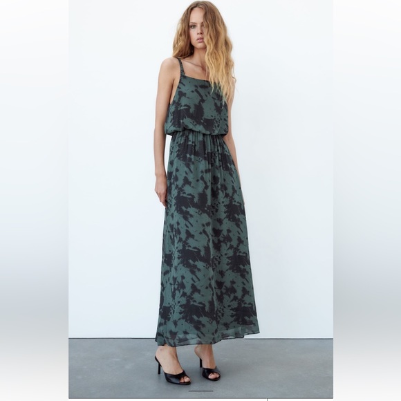 ZARA PRINTED MIDI DRESS - Picture 2 of 10